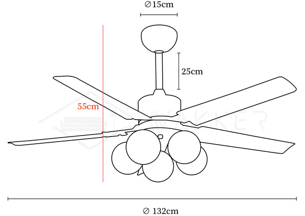 Black Vintage Ceiling Fan Light