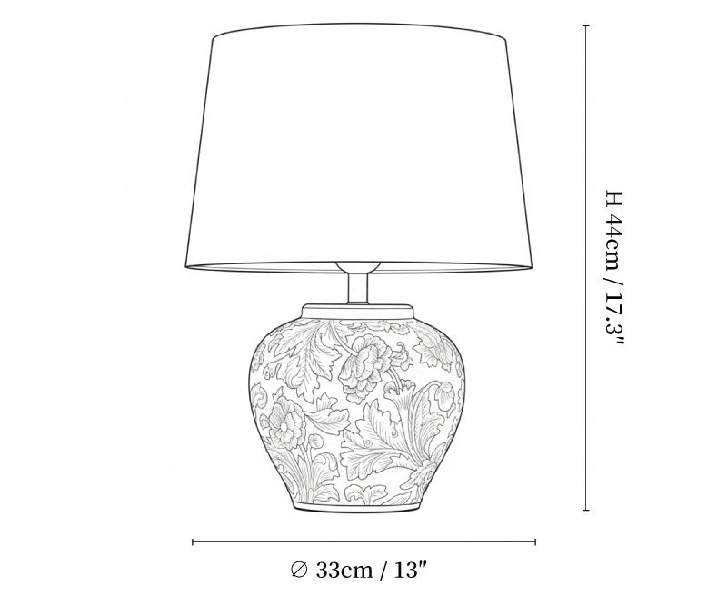 Blazing Blossom Ceramic Table Lamp