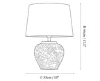 Blazing Blossom Ceramic Table Lamp
