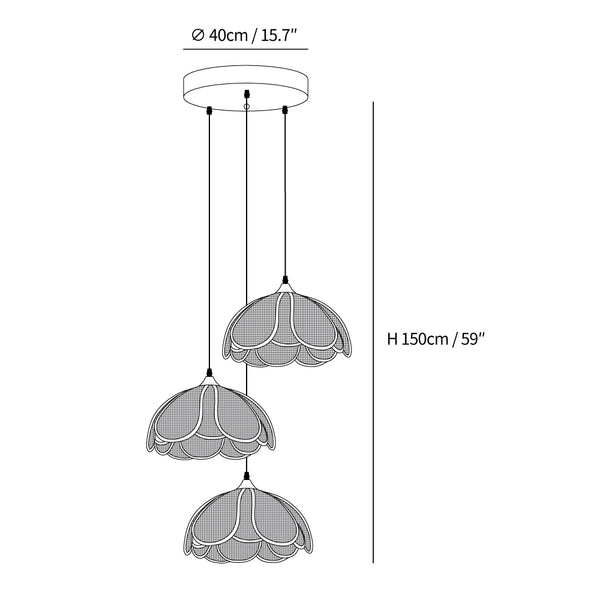 Bloom Rattan Pendant Lamp
