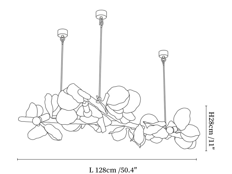 Blossom Branch Plaster Dining Chandelier