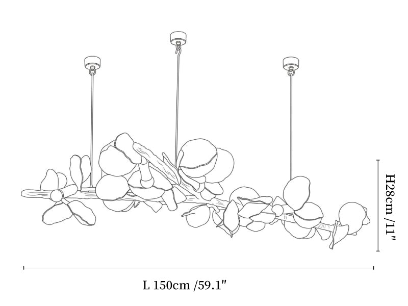 Blossom Branch Plaster Dining Chandelier