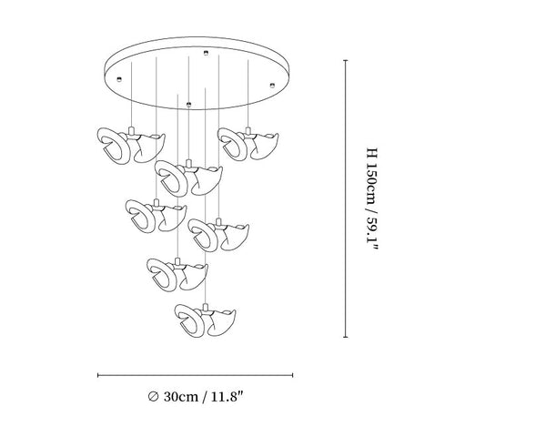 Blossom Double Horn Chandelier