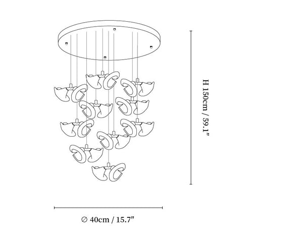 Blossom Double Horn Chandelier