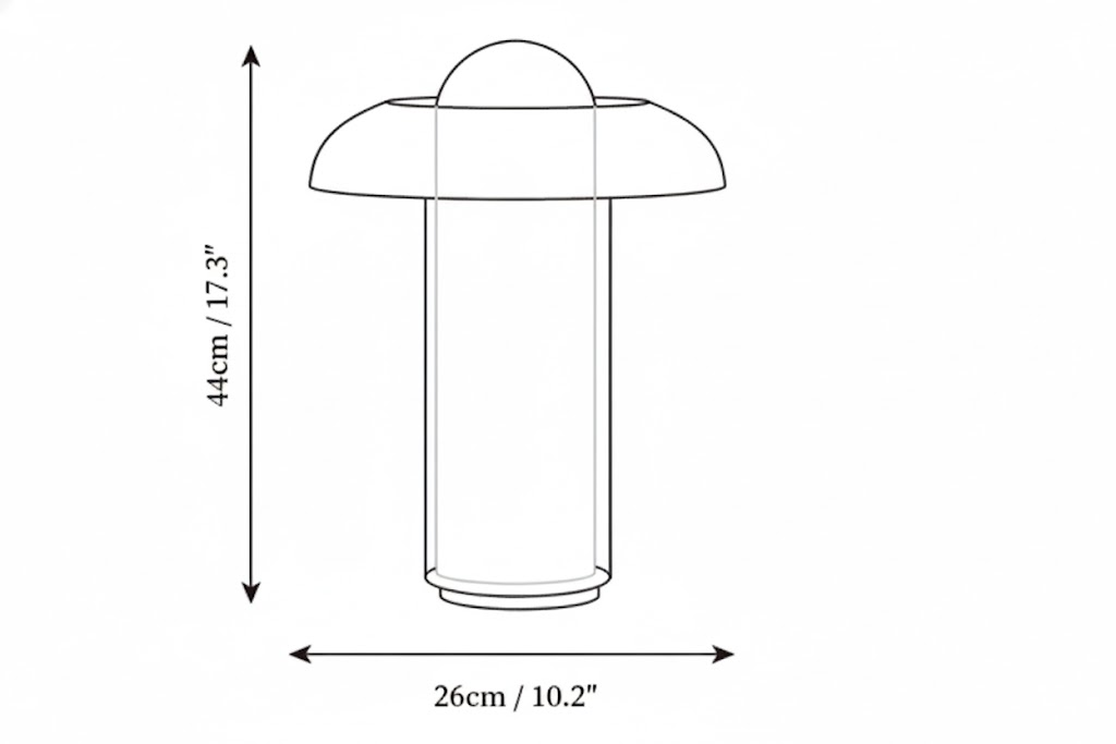 Glass Mushroom Table Lamp