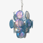 Blue Murano Disc Glass Chandelier