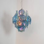 Blue Murano Disc Glass Chandelier