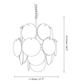 Blue Disc Glass Chandelier