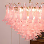 Blush Pink Glass Murano Chandelier