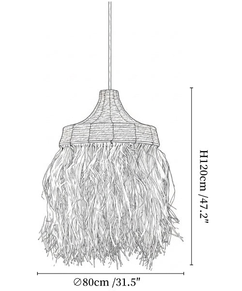 Bohemian Raffia Pendant Light