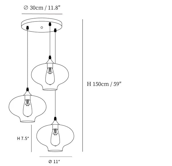 Bottle Glass Pendant Light
