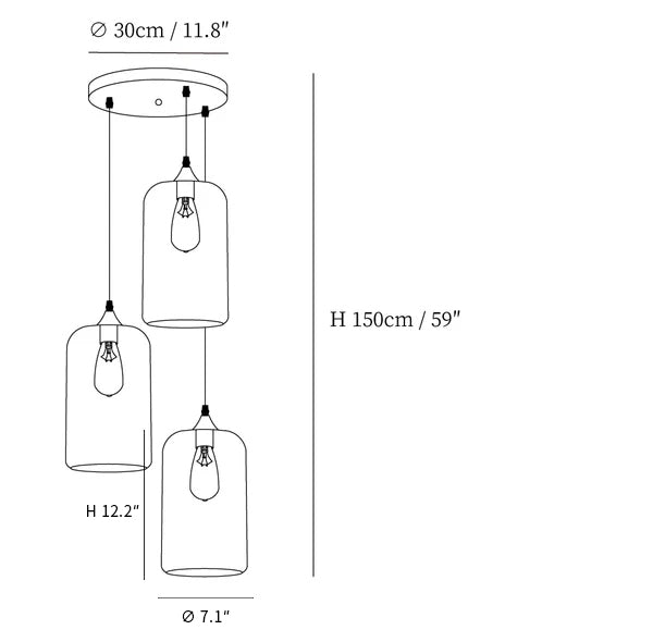 Bottle Glass Pendant Light