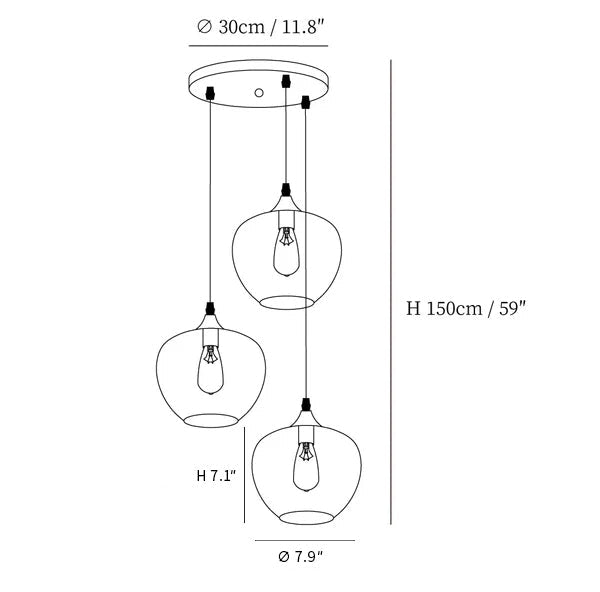 Bottle Glass Pendant Light