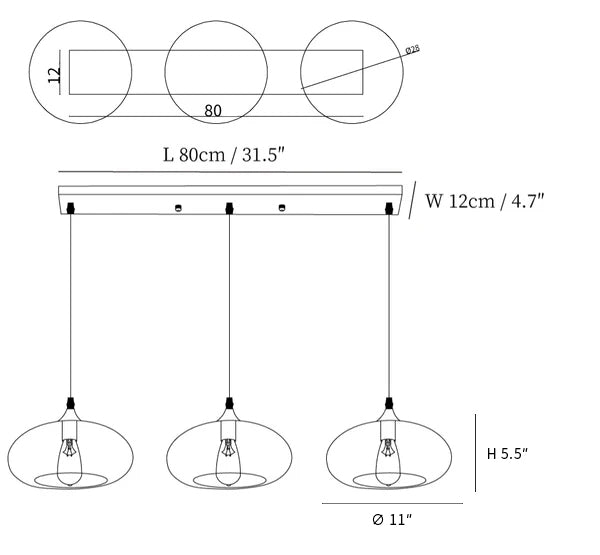 Bottle Glass Pendant Light