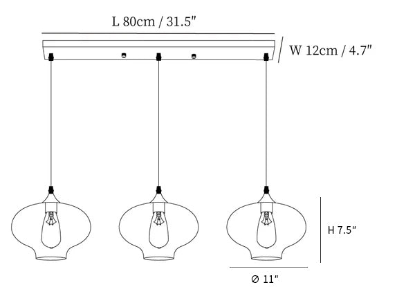 Bottle Glass Pendant Light
