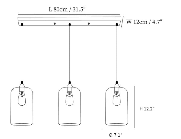 Bottle Glass Pendant Light