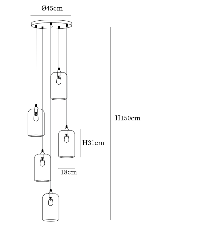 Bottle Glass Pendant Light