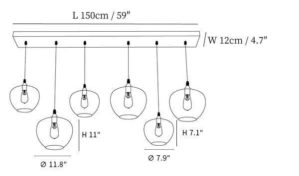 Bottle Glass Pendant Light