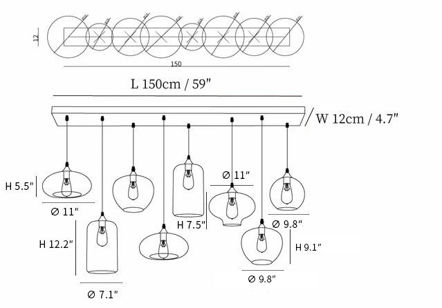 Bottle Glass Pendant Light