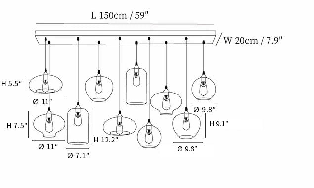 Bottle Glass Pendant Light