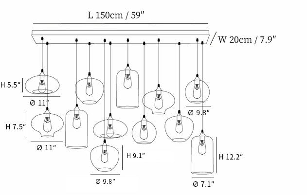 Bottle Glass Pendant Light