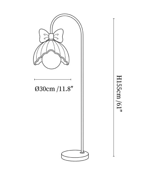 Bow Trim Petal Shade Floor Lamp