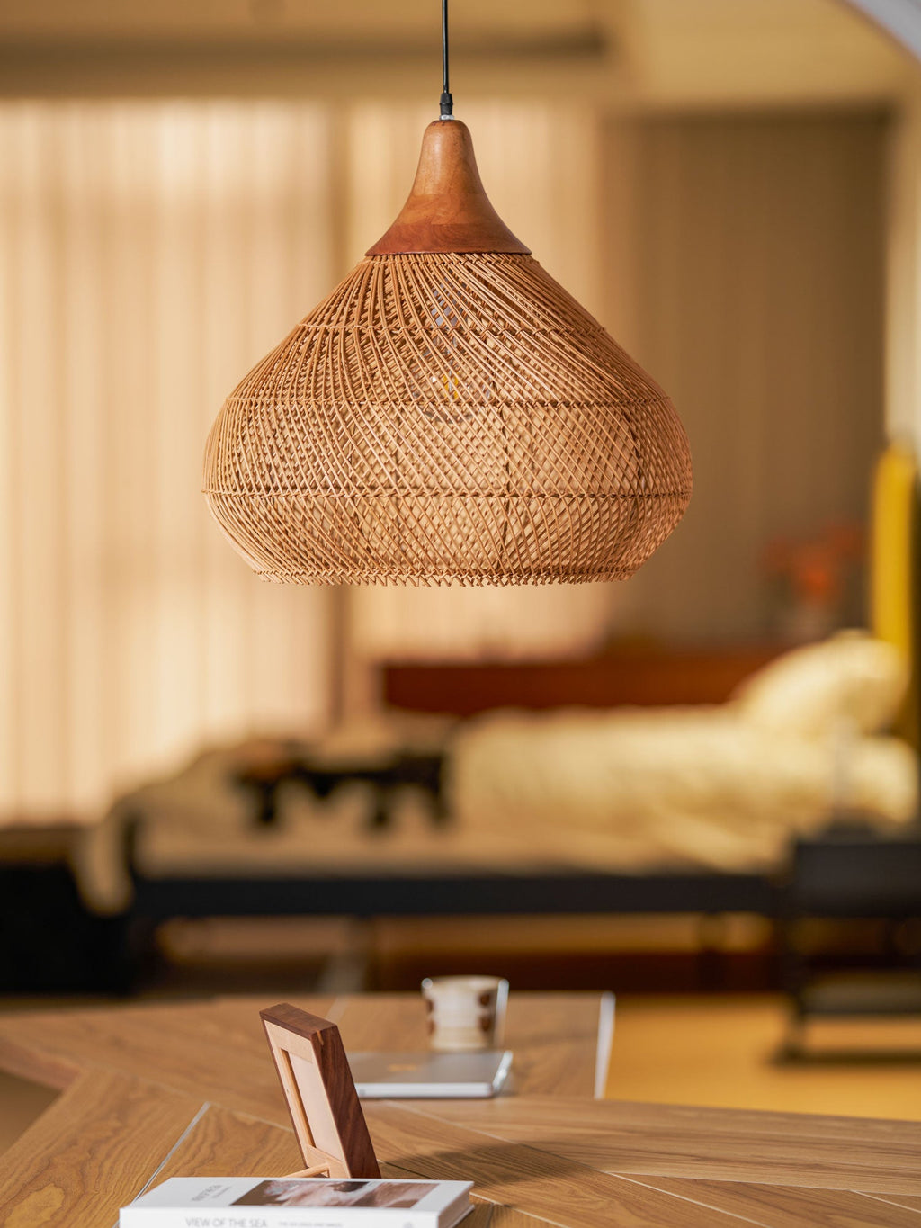 Braided Rattan Pendant Lamp