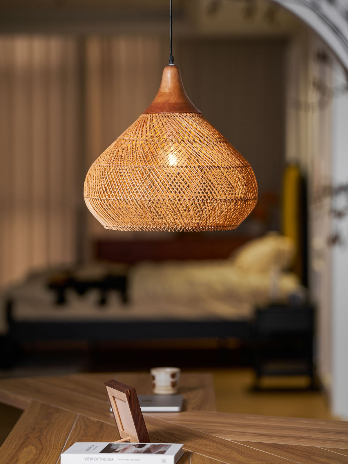 Braided Rattan Pendant Lamp