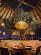 Braided Rattan Pendant Lamp