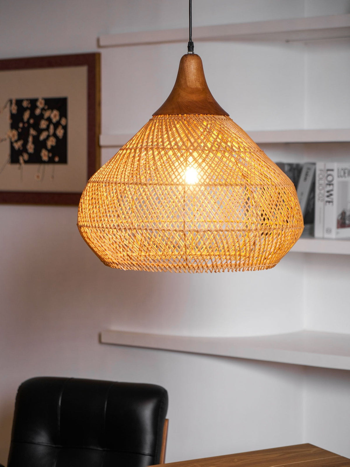 Braided Rattan Pendant Lamp