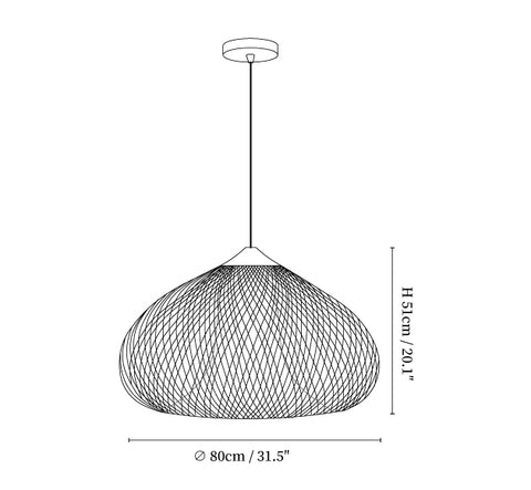 Braided Rattan Pendant Lamp