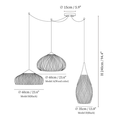 Braided Rattan Pendant Lamp