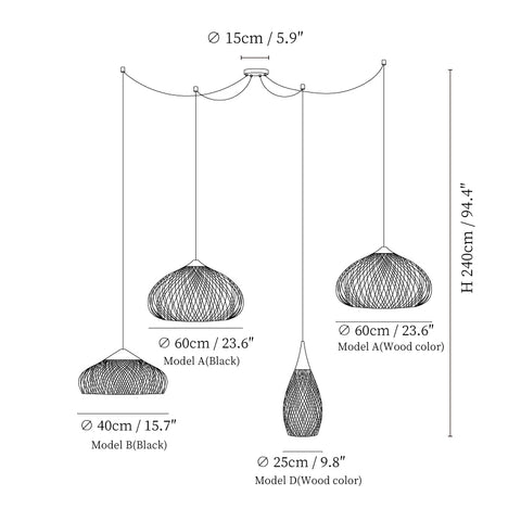 Braided Rattan Pendant Lamp