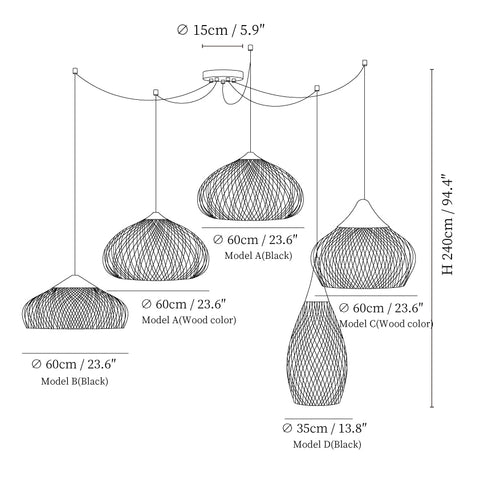 Braided Rattan Pendant Lamp