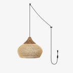 Braided Rattan Swag Pendant Lamp