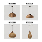 Braided Rattan Swag Pendant Lamp