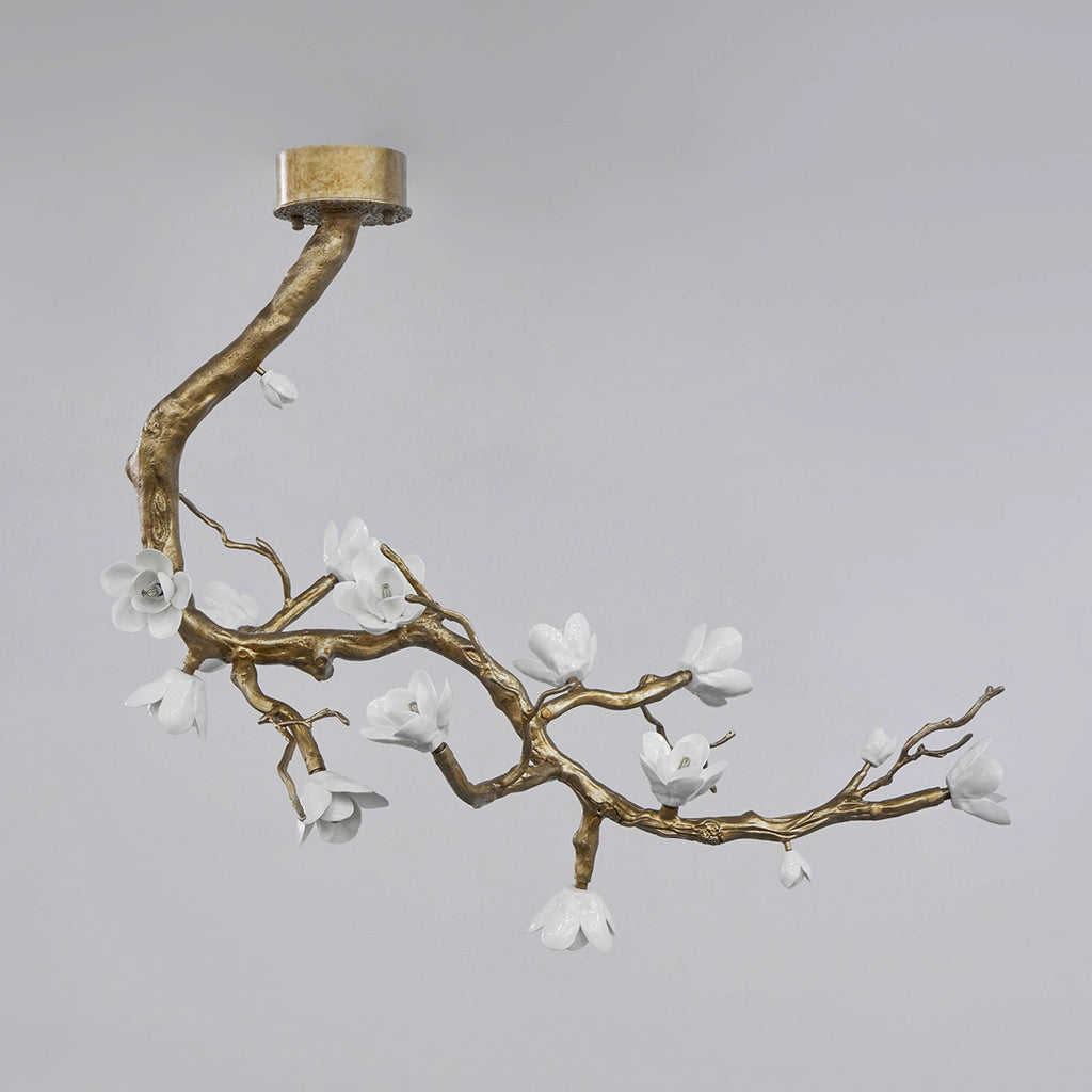 Brass Flower Branch Chandelier