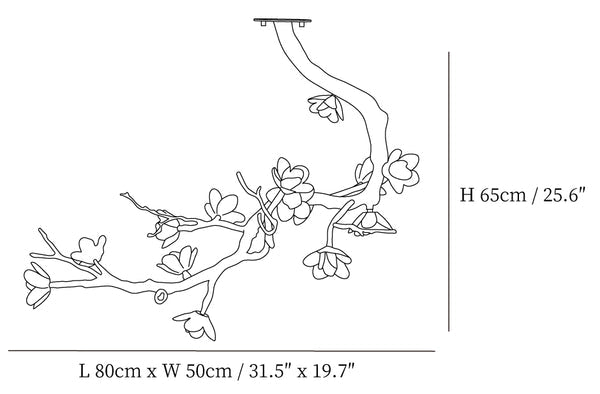 Brass Flower Branch Ceiling Lamp