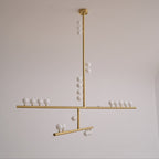 Brass Glass Drop Chandelier