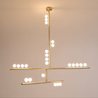 Brass Glass Drop Chandelier