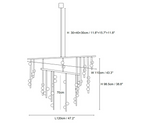 Brass Glass Drop Chandelier