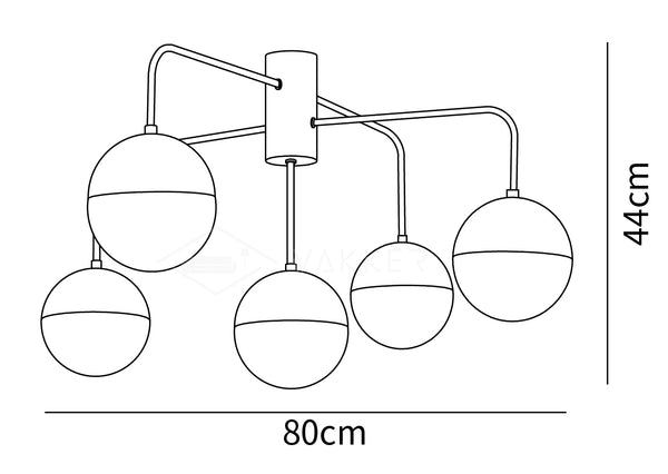 Brass Globulars Ceiling Lamp