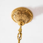 Brass Palm Leaf Crystal Chandelier