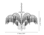 Brass Palm Leaf Crystal Chandelier