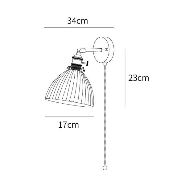 Brass Pleated Ceramic Wall Lamp