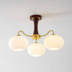 Brass Wooden Persimmon Chandelier