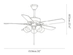 Bravelle Vintage Ceiling Fan Light