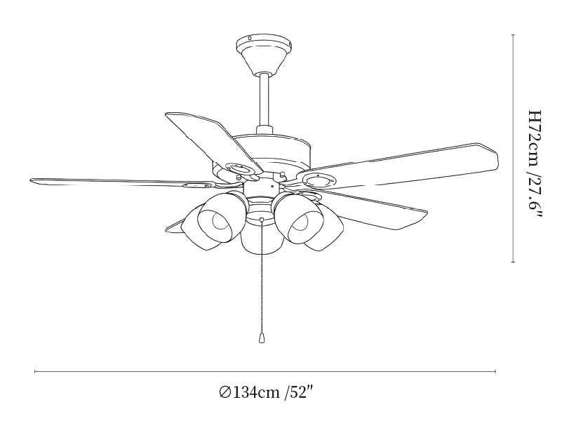 Bravelle Vintage Ceiling Fan Light