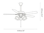 Bravelle Vintage Ceiling Fan Light