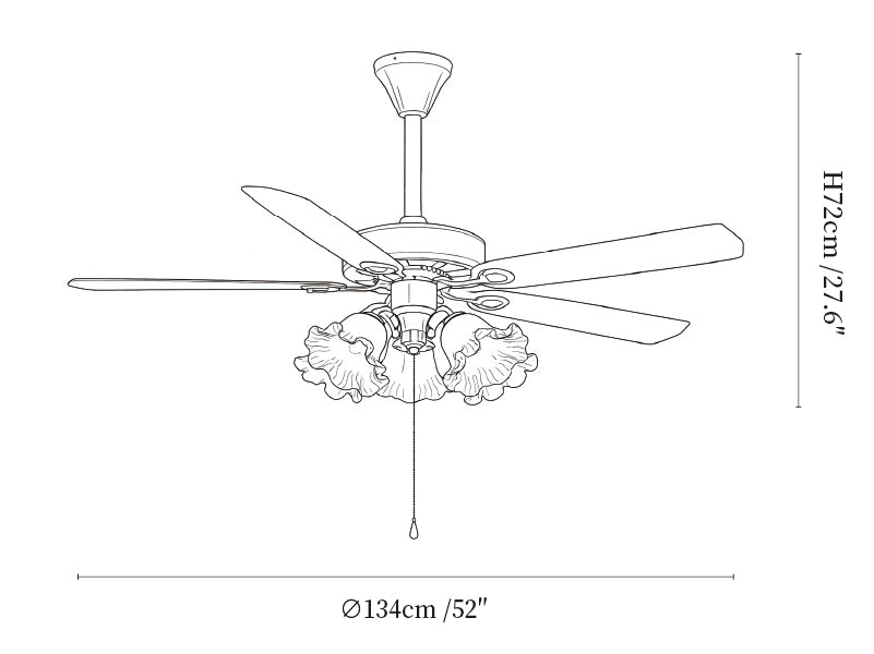 Bravelle Vintage Ceiling Fan Light